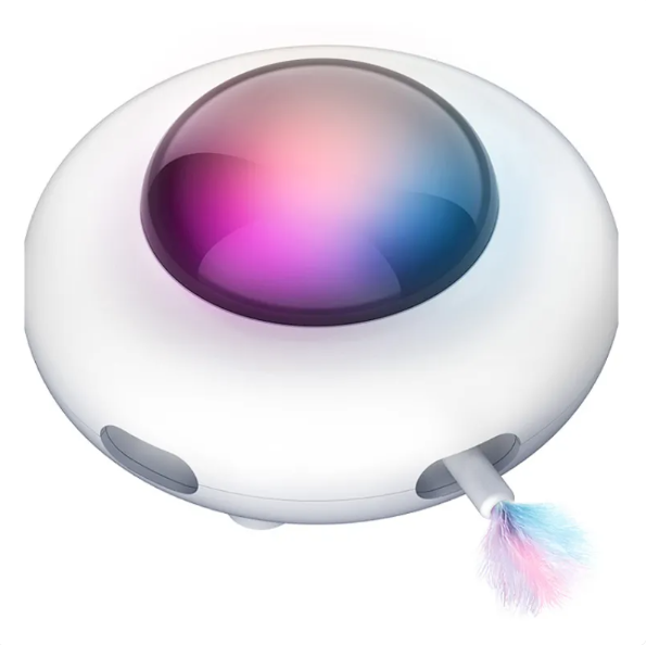 Interactive Cat Toy with Led Lights and Tail Feather