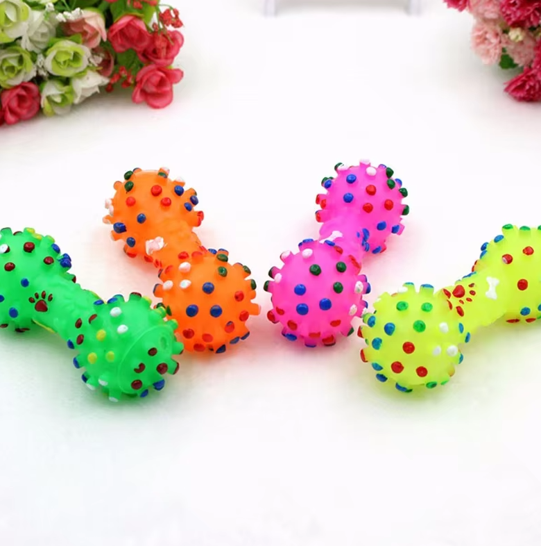 Dog Chew Toy - Colorful Chew Toys In The Shape Of Dumbbells