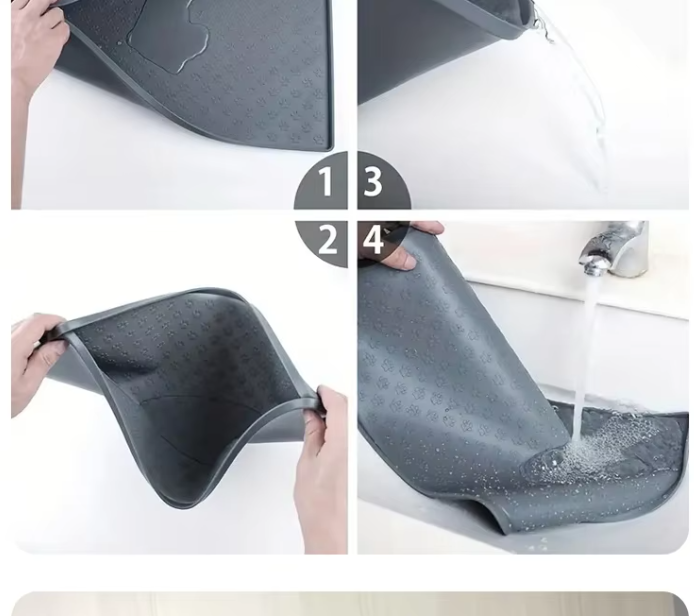 Feeding Mat With Stainless Steel Bowls For Pets