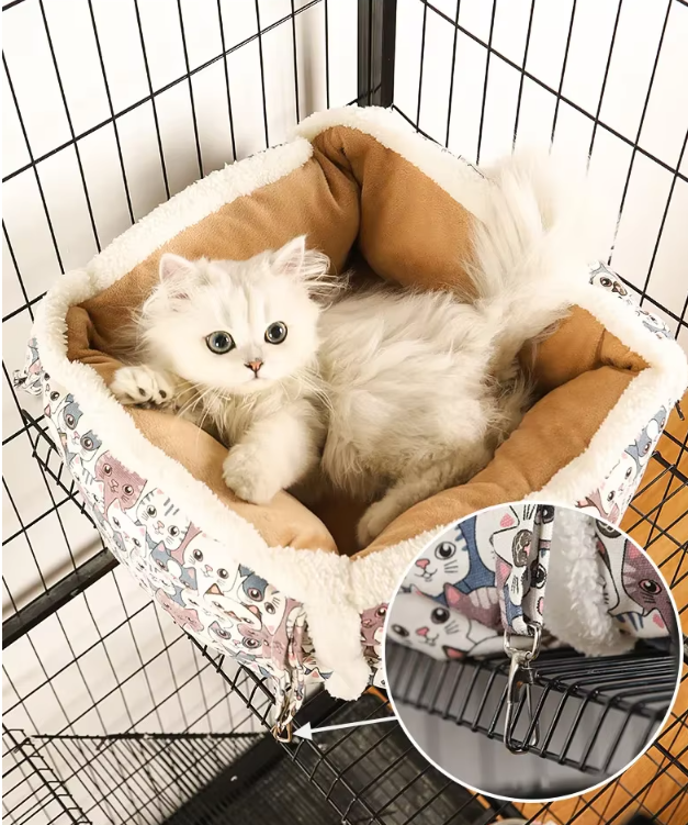 Cat Sleeping Basket With Cute Cat Pattern - Soft And Cosy Basket For Cats