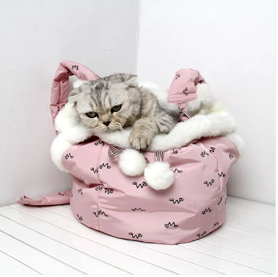 Cozy Cat Bed Bag - Warm And Comfortable With Fleece Lining