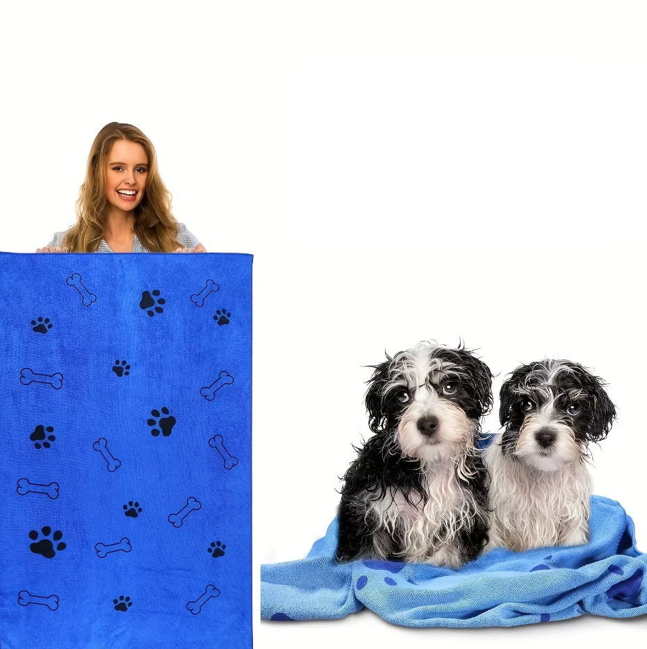 Super Absorbent Dog Towel - Soft Quick Drying Microfibre Towel For Dogs & Cats