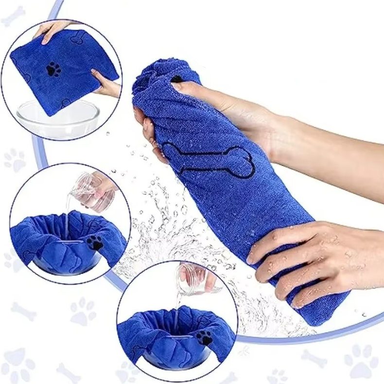 Super Absorbent Dog Towel - Soft Quick Drying Microfibre Towel For Dogs & Cats