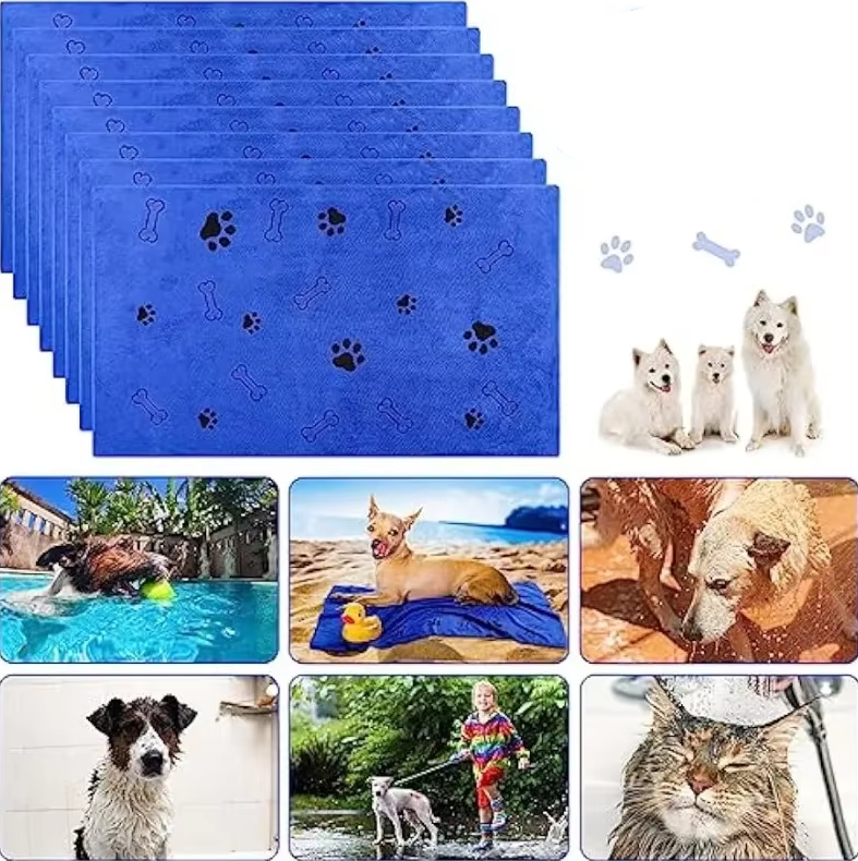 Super Absorbent Dog Towel - Soft Quick Drying Microfibre Towel For Dogs & Cats