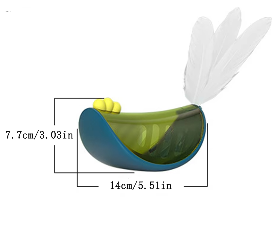 Interactive Cat Toy With Feather And Snack Function For Active Occupation
