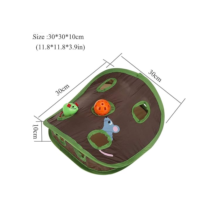 Cat Tent With Toys - Interactive Cave With Mice And Balls For Cats