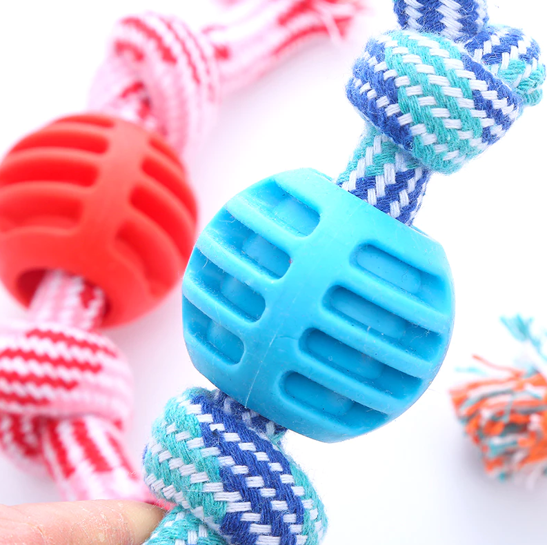 Dog Toy Chew Rope - Robust Rope With Teething Ball For Dental Care Fun