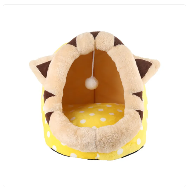 Cat Cave In Kitten Design - Soft And Cozy Sleeping Cave For Cats