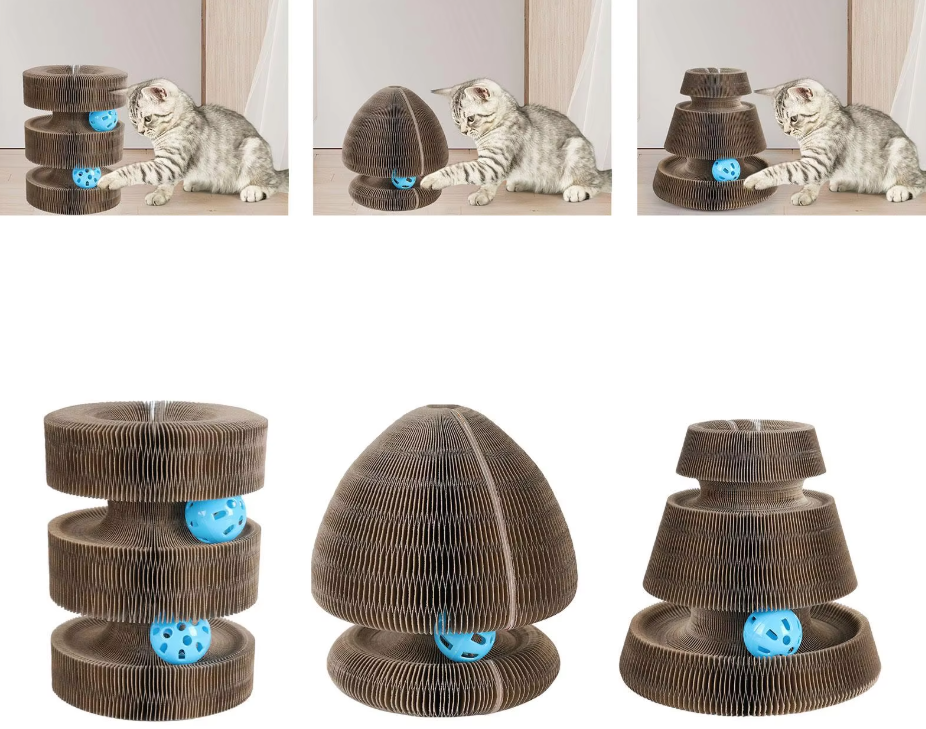 Cat Scratching Toy Tower - With Interactive Ball For Scratching Fun In Different Styles