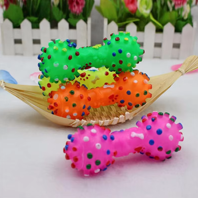 Dog Chew Toy - Colorful Chew Toys In The Shape Of Dumbbells