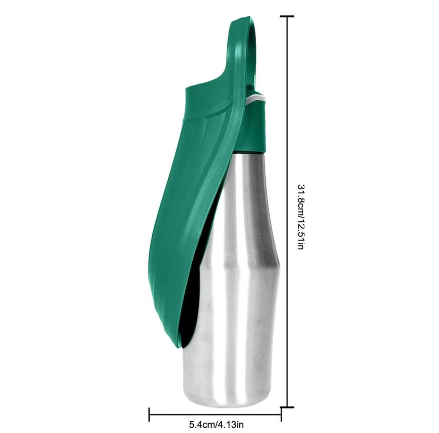 Stainless Steel Drinking Bottle For Dogs - Portable Water Dispenser With Foldable Bowl