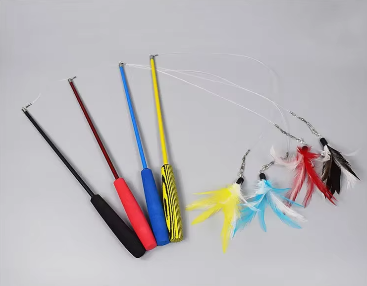 Telescopic Cat Fishing Rod With Feathers - Interactive Toy For Exciting Hunting Adventures