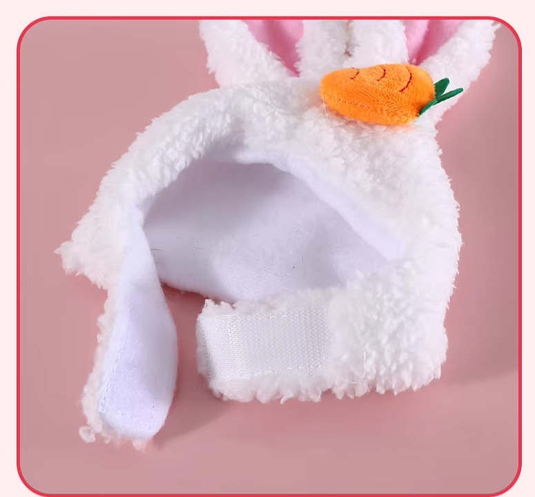 Cute Bunny Ears Cat Hat With Carrot Or Flower Design For Cute Pet Photos