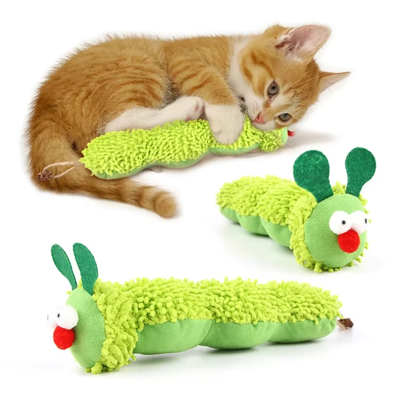 Cat Toy Caterpillar - Soft Cuddly Toy With Catnip