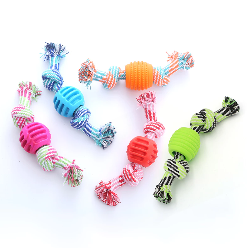Dog Toy Chew Rope - Robust Rope With Teething Ball For Dental Care Fun
