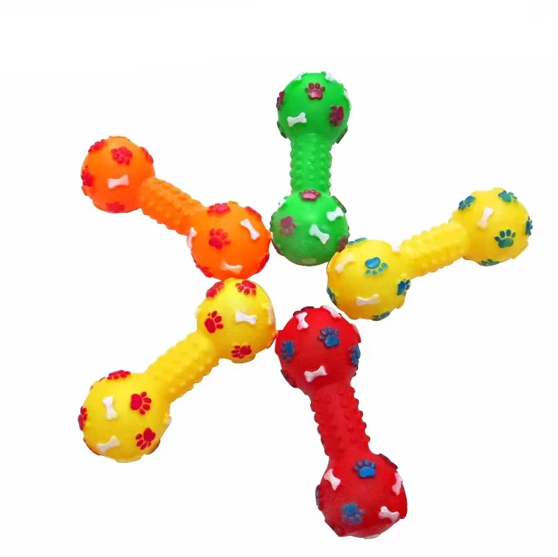 Dog Chew Toy - Colorful Chew Toys In The Shape Of Dumbbells