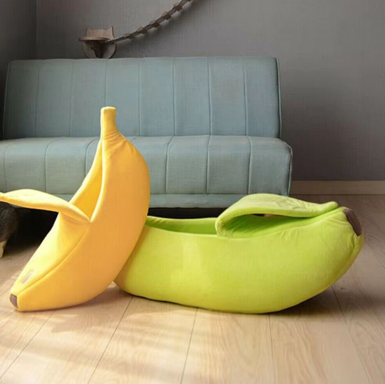 Banana - Shaped Pet Nest For Dogs And Cats - Comfortable Winter Bed For Pets