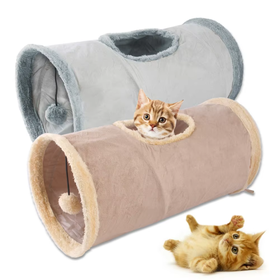 Cat Tunnel With Viewing Window - Play And Hiding Fun For Active House Cats