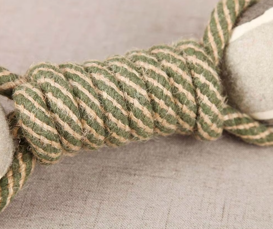 Dog Toy Rope With Balls - Chew Toy For Dogs With Paw Print