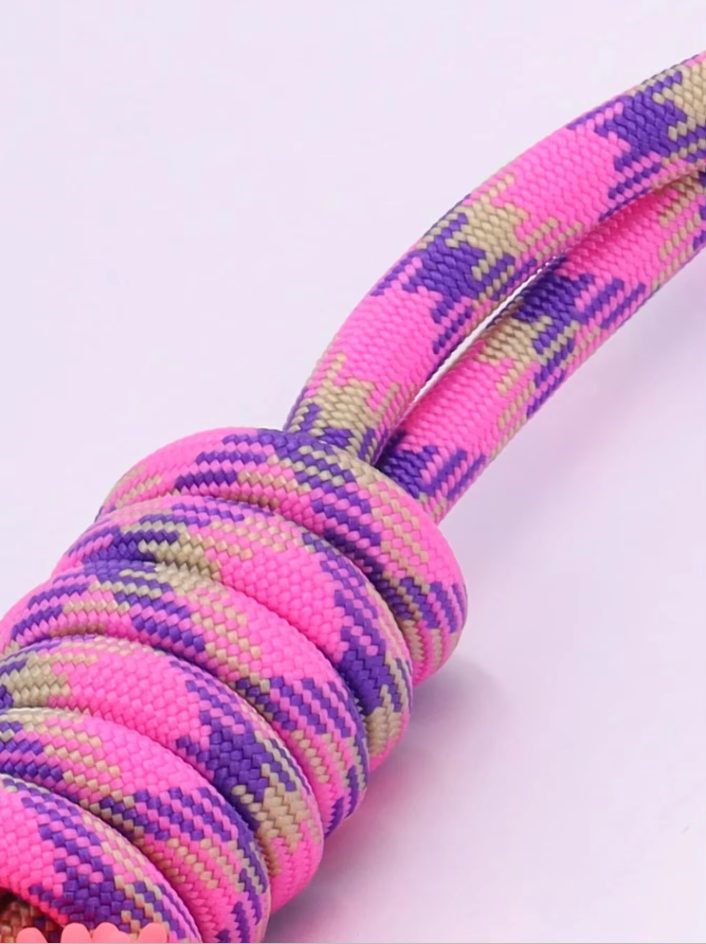 Robust Dog Toy With Teething Ring - Chew Toy Tug Rope For Interactive Fun