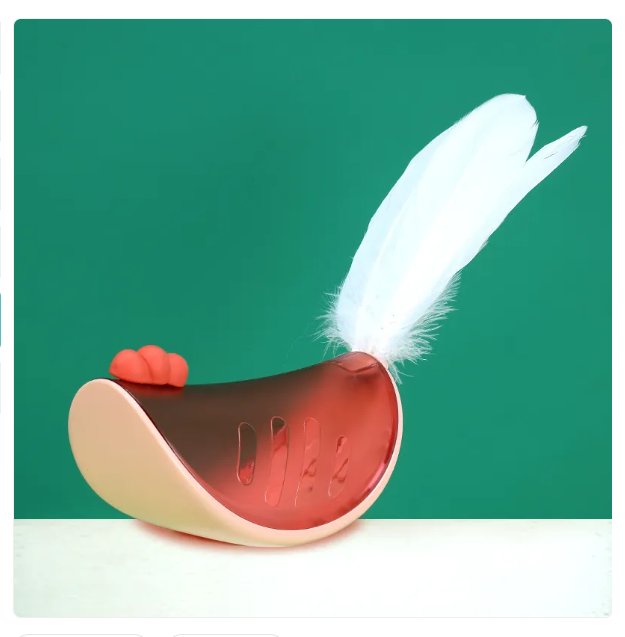 Interactive Cat Toy With Feather And Snack Function For Active Occupation