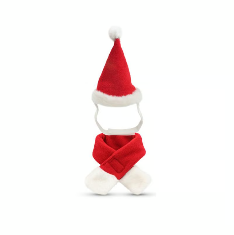 Christmas Hat With Scarf For Pets