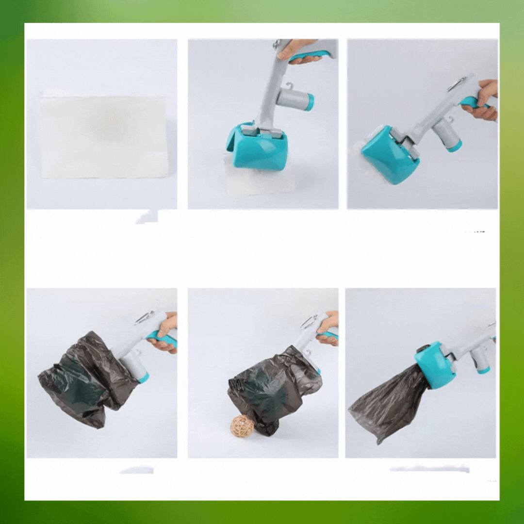 Hygienic Dog Waste Picker for on the Go with Bag Holder and One - Handed Operation