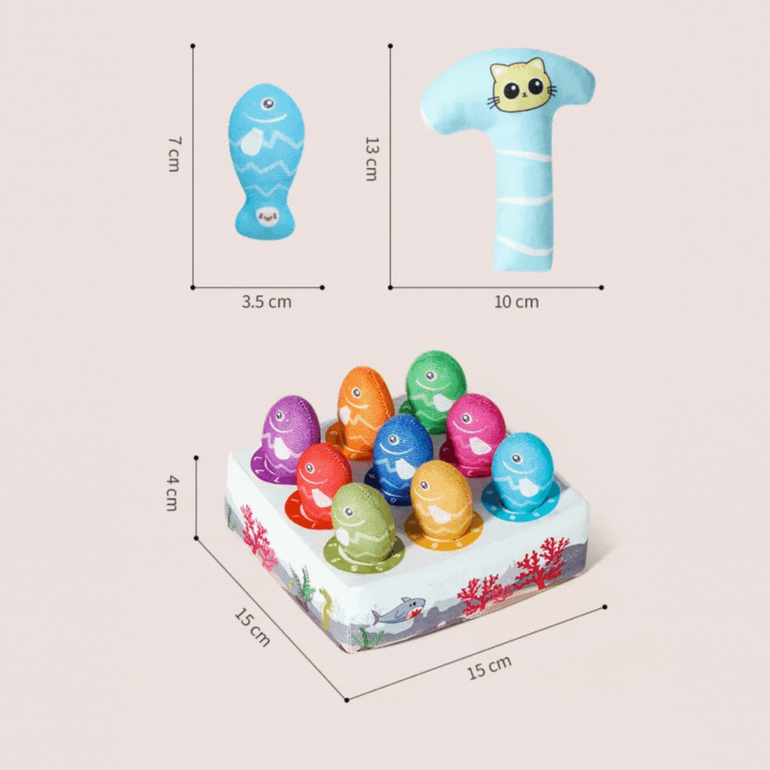 Interactive Cat Toy - Colourful Fish Toys in a Set for Chewing and Playing