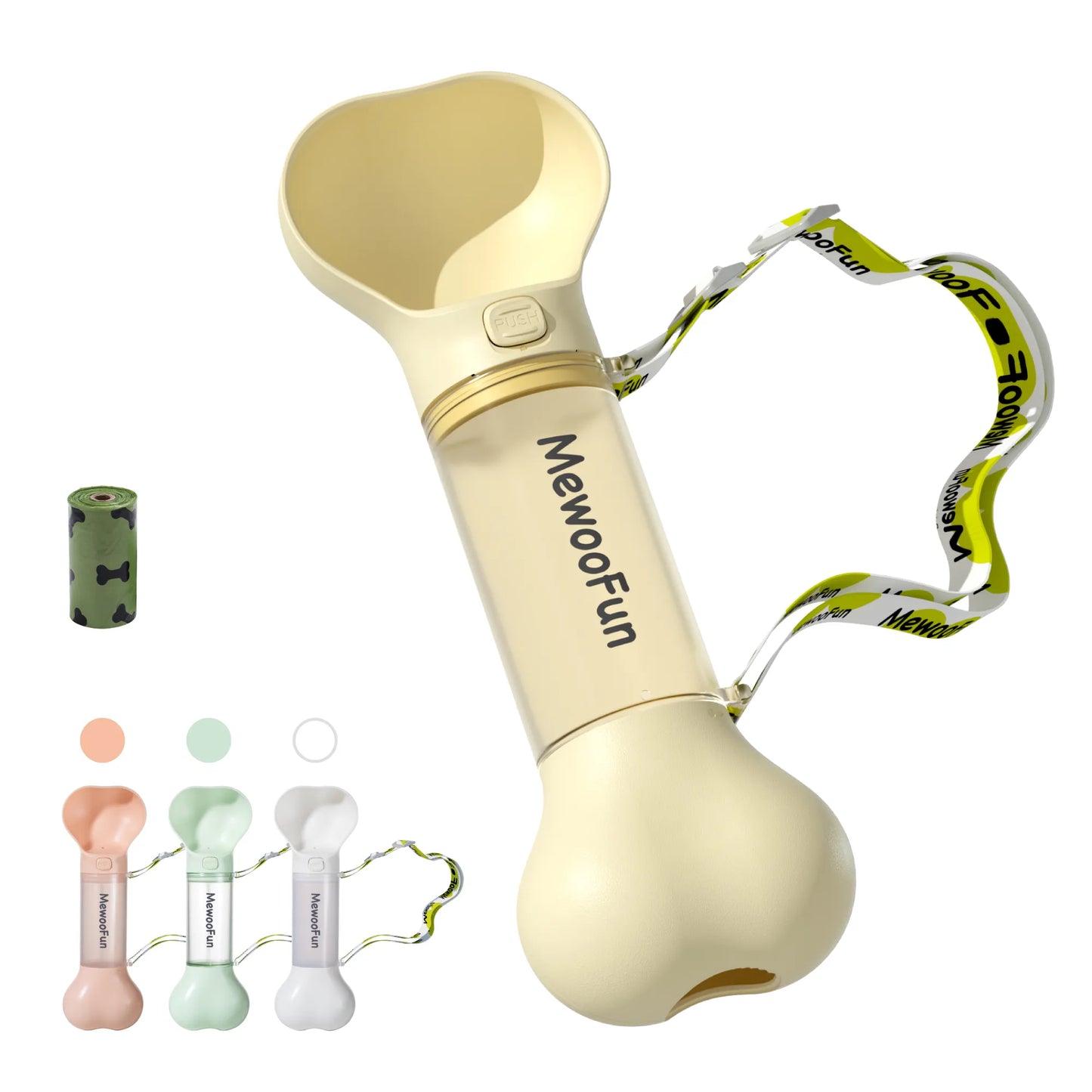 Bone-shaped Drinking Bottle For Dogs - Portable Water Dispenser With Bowl