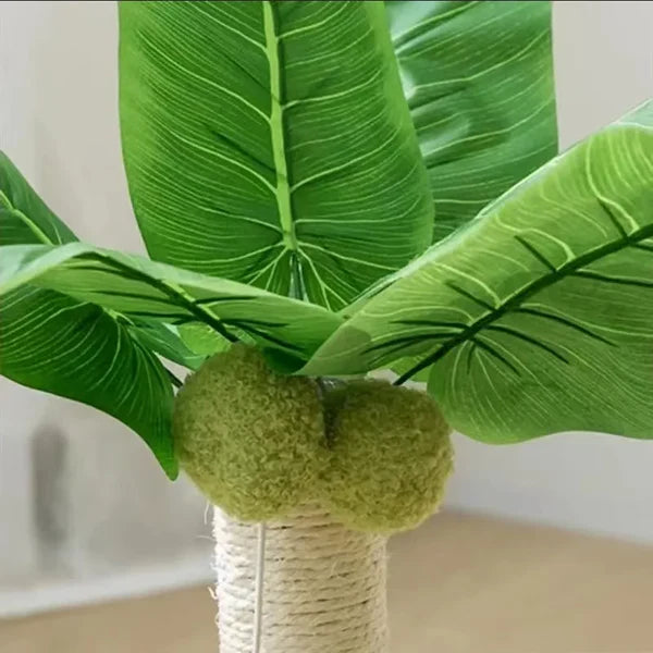 Cat Scratching Post In Palm Tree Design - Sisal Scratching Post With Balls To Play With