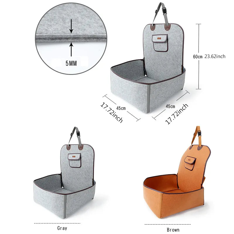 Dog Seat In The Car - Comfortable And Safe Dog Seat For The Car With Fastening Strap
