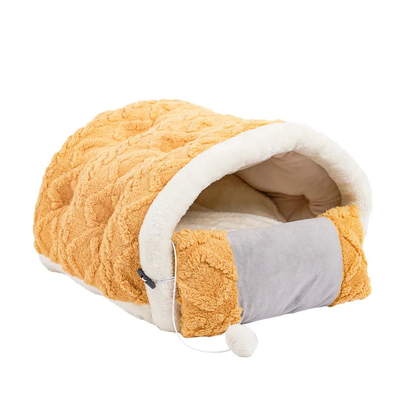 Cat Bed in Cushion Design with Toys for Cosy Breaks