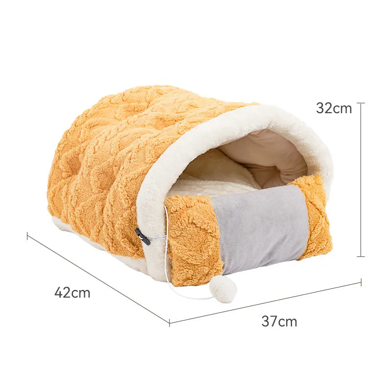 Cat Bed in Cushion Design with Toys for Cosy Breaks