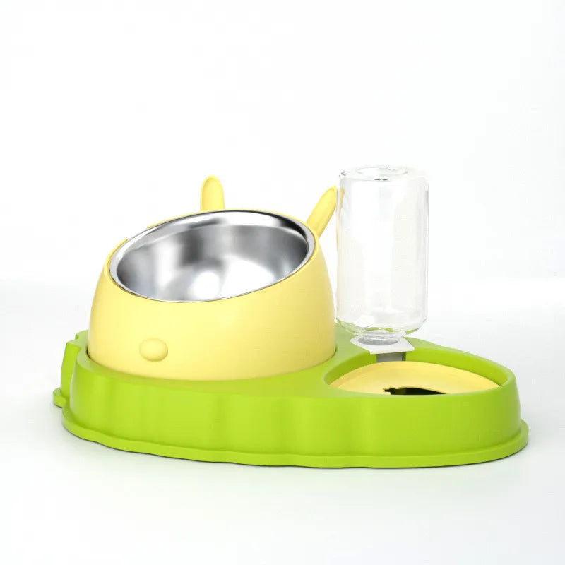 Pet Feeding Station With Water Dispenser - Cute Feeding Bowl For Dogs And Cats