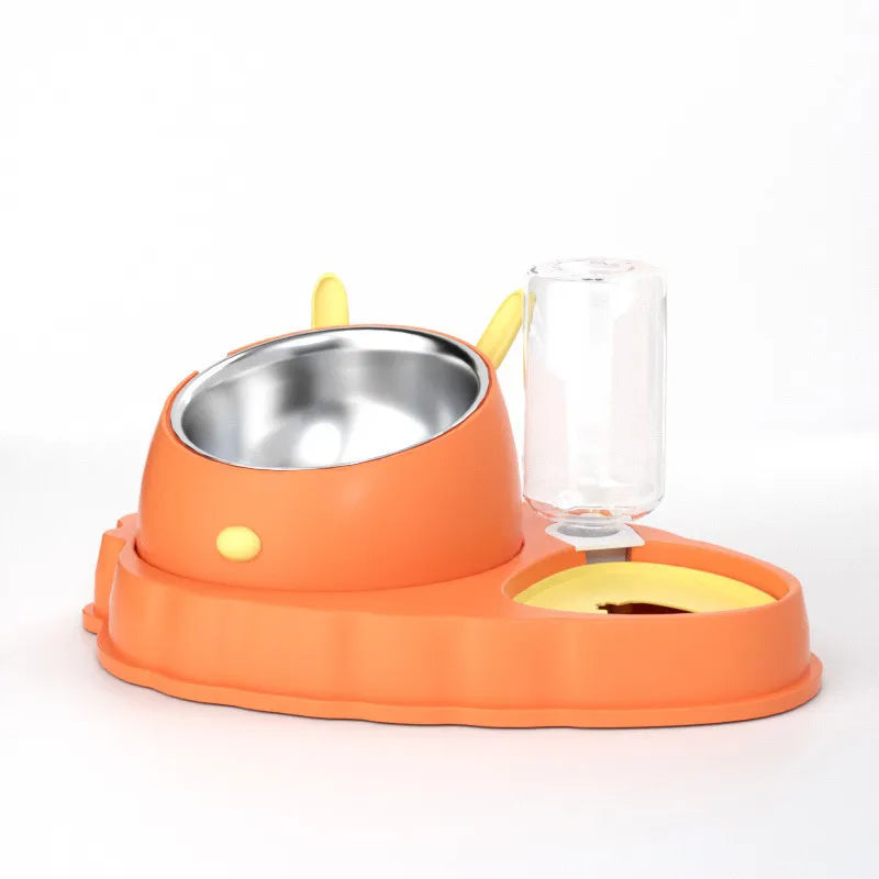 Pet Feeding Station With Water Dispenser - Cute Feeding Bowl For Dogs And Cats