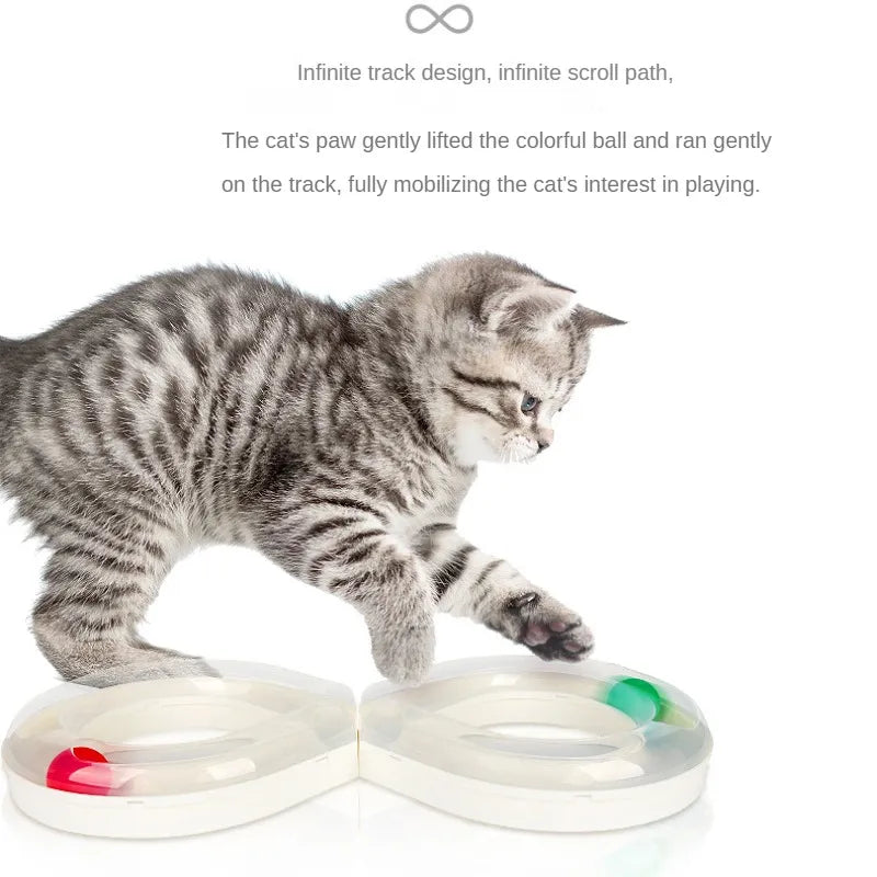 Interactive Cat Toy - Moving Ball Track In Infinity Design