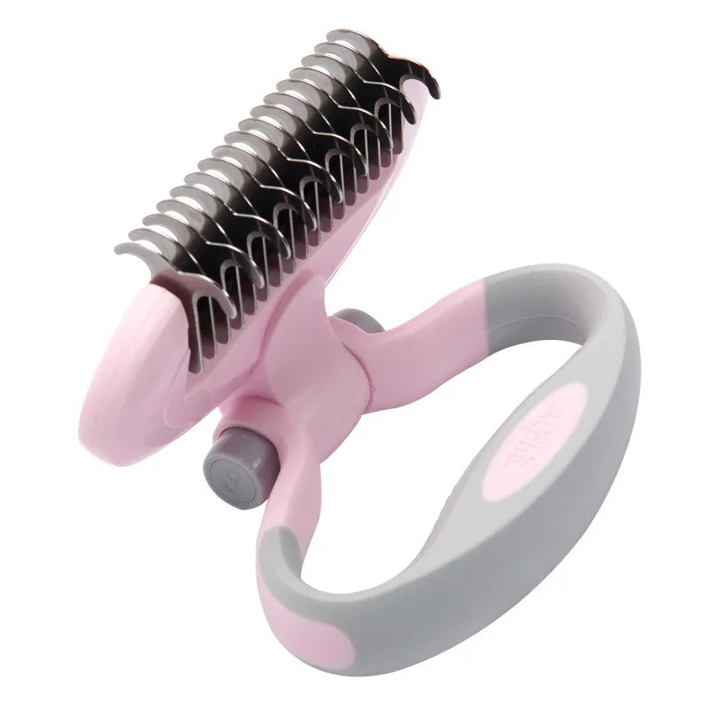 Ergonomic Pet De-matting Brush With 360° Rotating Head For Gentle Coat Care