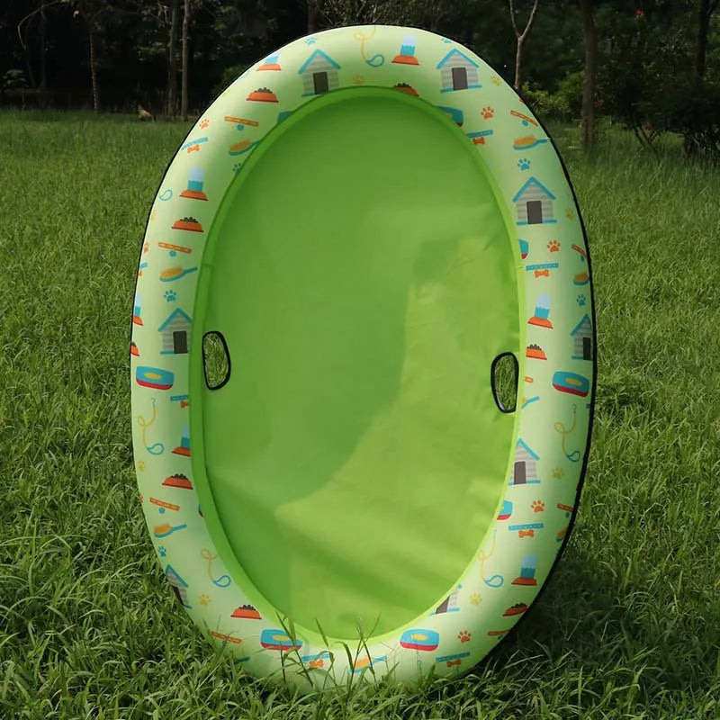 Dog Bathtub - Inflatable Dog Bathtub For Pets With Floral Pattern For Indoor And Outdoor Use