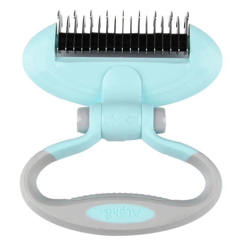 Ergonomic Pet De-matting Brush With 360° Rotating Head For Gentle Coat Care