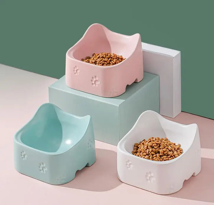 Raised Feeding Bowl For Cats - Ergonomic And Non-slip Design