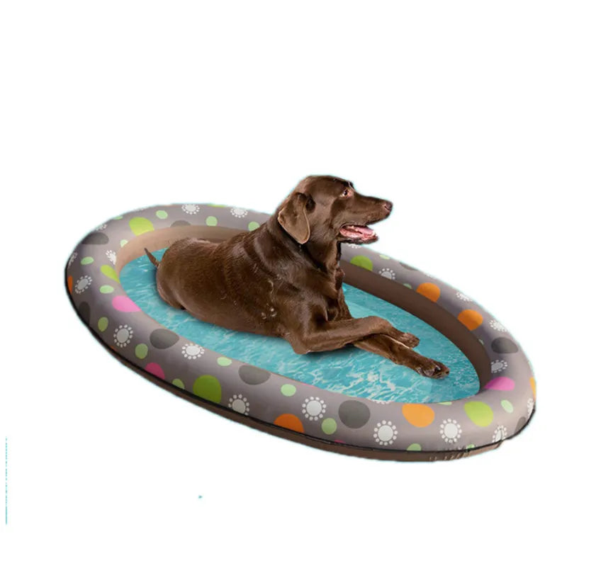 Dog Bathtub - Inflatable Dog Bathtub For Pets With Floral Pattern For Indoor And Outdoor Use