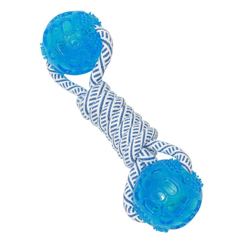 Dog Toy with Rubber Ball and Rope - Chew Toy for Pulling and Playing