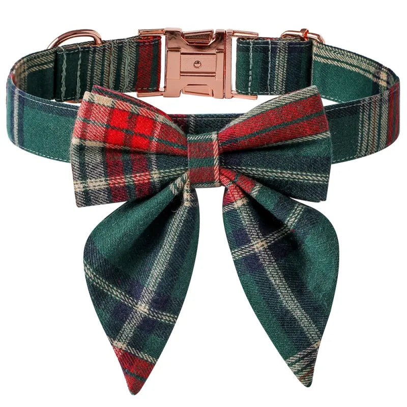 Coloured Dog Collar With Bow For Christmas And Festive Occasions
