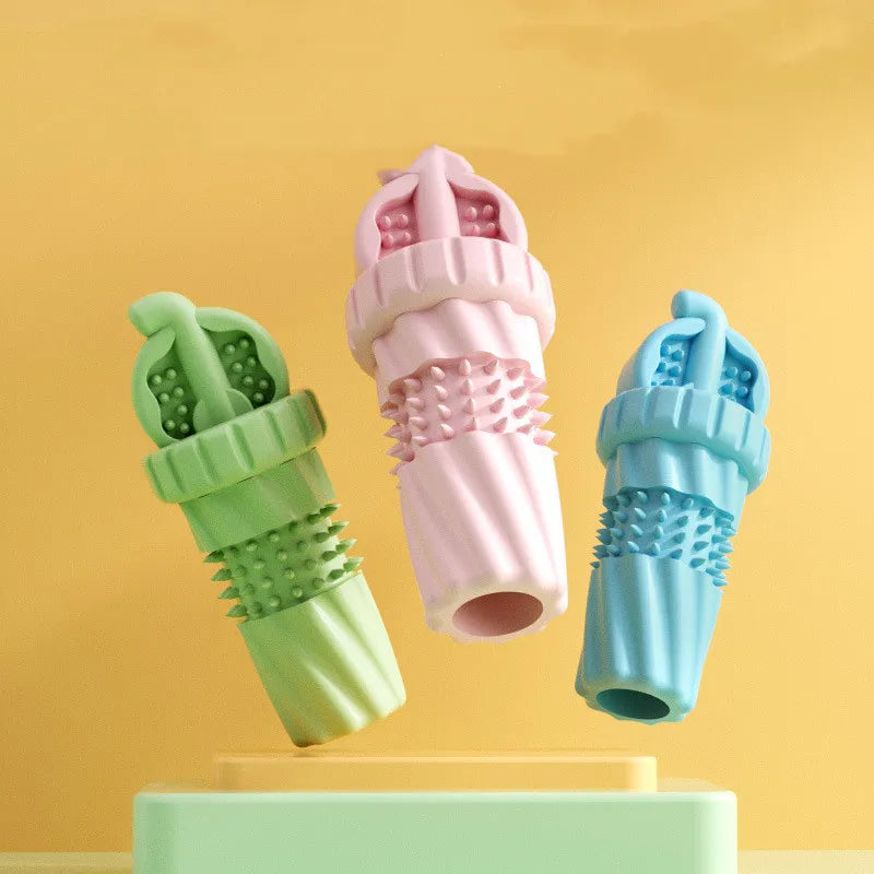 Dog Toothbrush Made of Rubber for Puppies and Small Dogs with Nub Structure