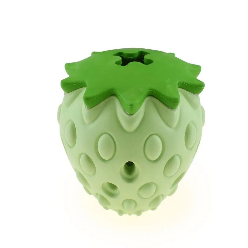 Chew Toy For Dogs - Interactive Strawberry - Shaped Toy Made Of Rubber