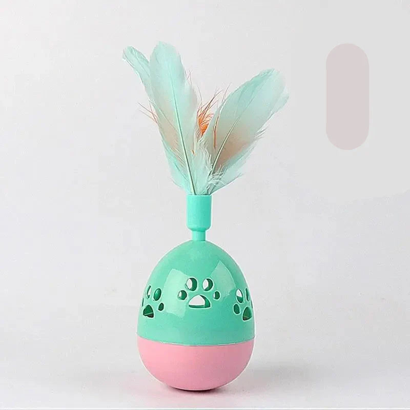 Interactive Cat Toy with Feathers - Colourful Ball - Shaped Toy for Cats