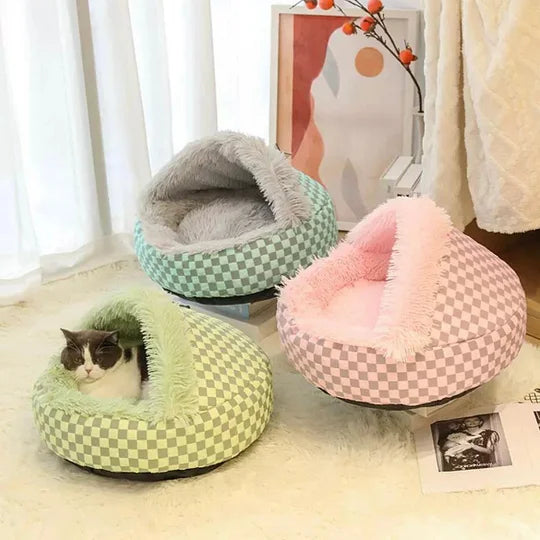 Checked Warm Cat Cave
