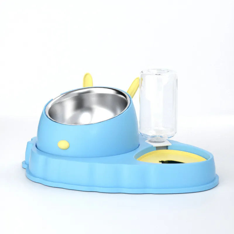 Pet Feeding Station With Water Dispenser - Cute Feeding Bowl For Dogs And Cats