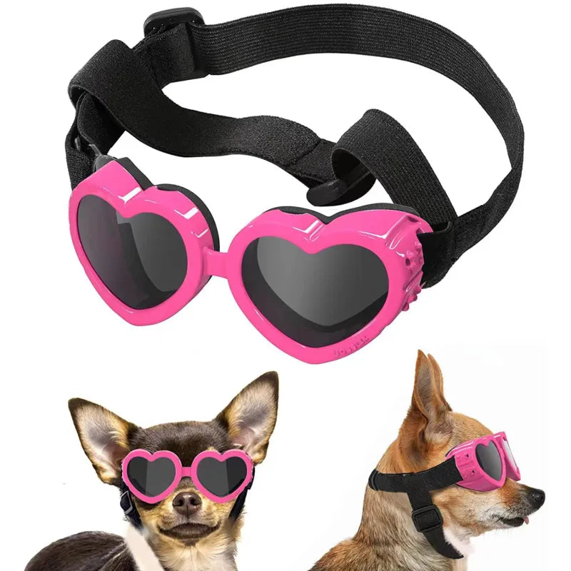 Heart - Shaped Dog Sunglasses With Adjustable Strap - Uv Protection For Dogs ' Eyes