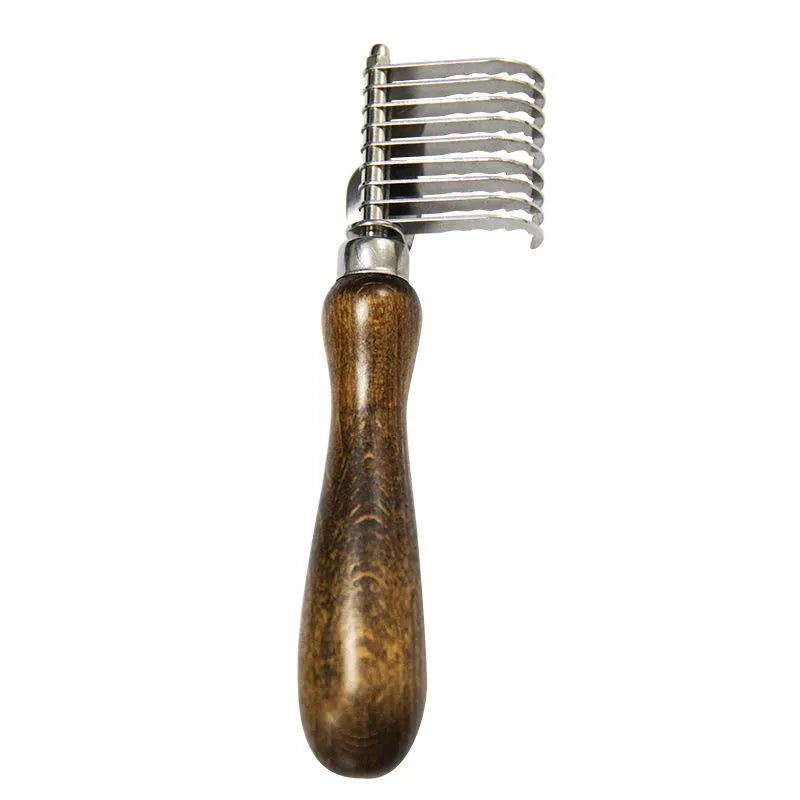 Comb For Grooming - Stainless Steel Teeth With Wooden Handle For Detangling
